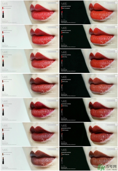 nars惹火唇膏試色 nars惹火口紅色號(hào)試色全