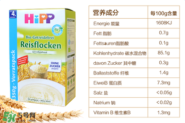 喜寶米粉成分如何？喜寶米粉成分表