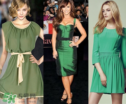 穿著高跟鞋翻跟頭走t臺模特同款綠色裙子是什么牌子？