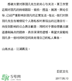 陳羽凡公司怎么回應(yīng)羽凡醉酒砸車的？陳羽凡公司發(fā)文道歉