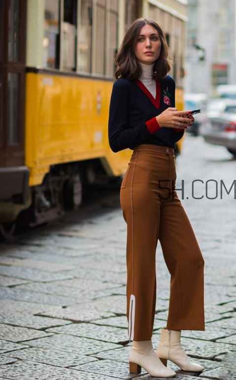 針織衫配闊腿褲好看嗎？針織衫和闊腿褲怎么搭配？