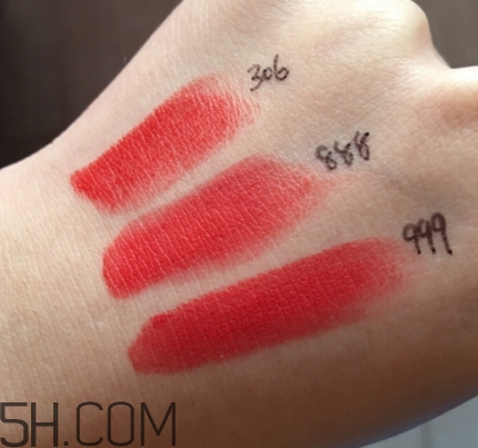 紀梵希306和迪奧999哪個好看？紀梵希306迪奧999試色對比