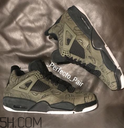 kaws與air jordan 4聯(lián)名橄欖綠版本實物什么樣？