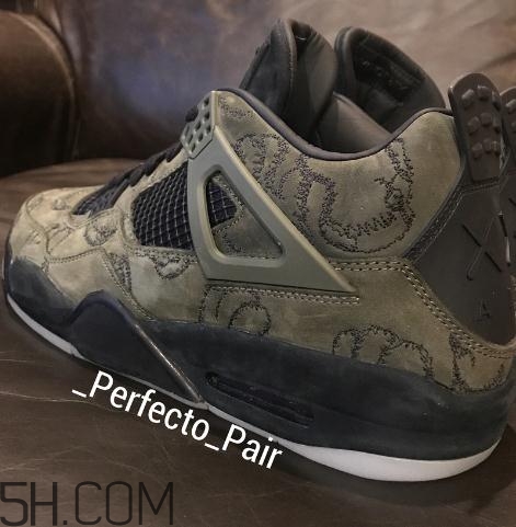 kaws與air jordan 4聯(lián)名橄欖綠版本實物什么樣？