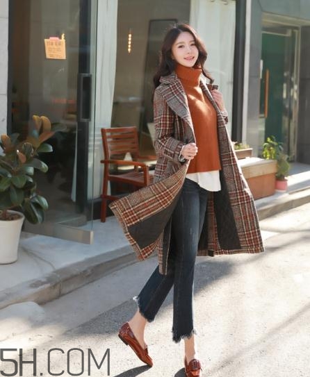 韓版格子大衣怎么搭配？韓版格子大衣搭配圖片