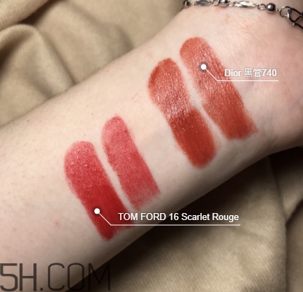 迪奧740和tf16像嗎？dior漆光唇釉740和tf16試色對比