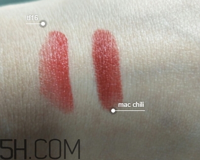 tf黑管16和mac chili一樣嗎？tf16和chili試色對比