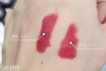 嬌蘭寶石口紅25還是28？兩款冰冰紅大比拼