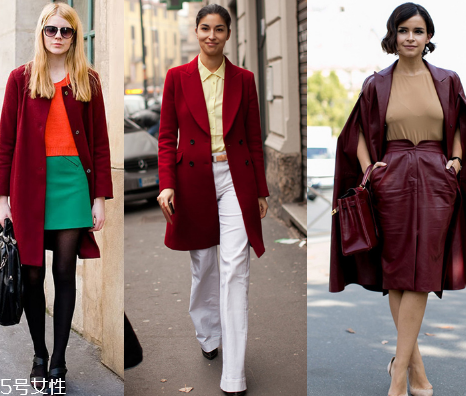 酒紅色衣服怎么搭配？女人味十足的冬日穿搭