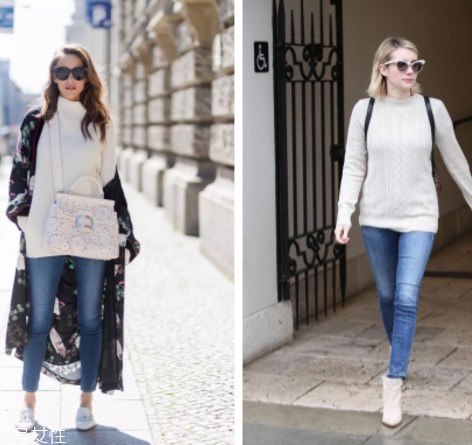 牛仔褲配什么顏色毛衣好看？春天就是要形象百變