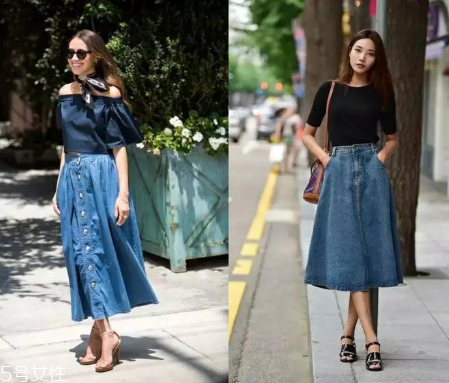 牛仔半身裙怎么搭配？牛仔半身裙搭配技巧