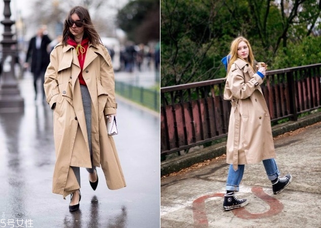 中長(zhǎng)款薄風(fēng)衣女搭配圖片