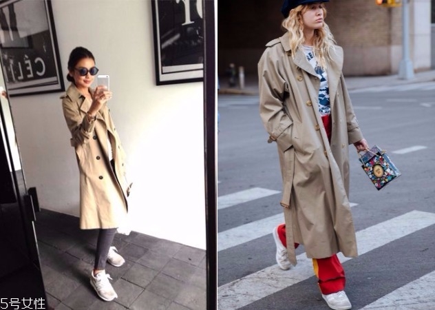 中長(zhǎng)款薄風(fēng)衣女搭配圖片