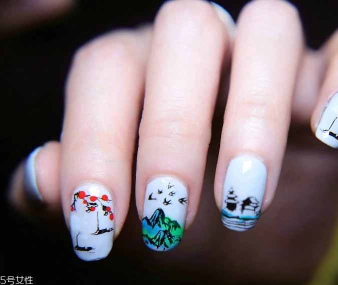 古風(fēng)手繪美甲圖片 中國風(fēng)手繪圖案美甲2018最新 古風(fēng)手繪美甲圖片 中國風(fēng)手繪圖案美甲2018最新