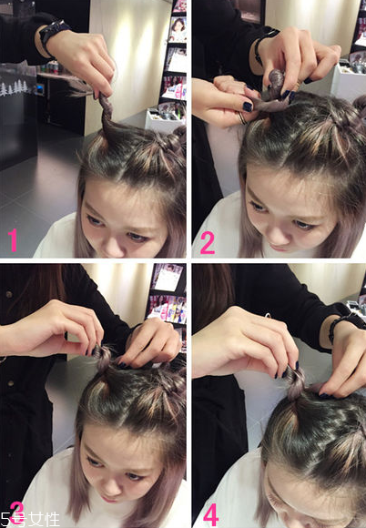 怎樣編辮子簡單可愛 兩個(gè)辮子的可愛扎法