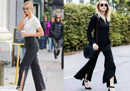 開(kāi)叉闊腿褲配什么上衣 比闊腿褲更涼快