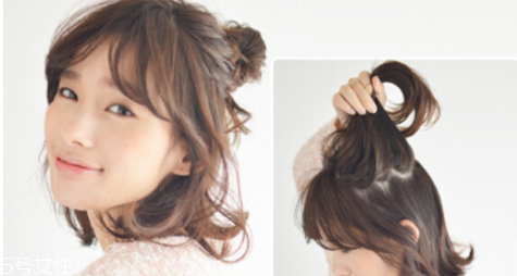 短發(fā)半丸子頭的扎法圖解 短發(fā)半丸子頭扎法教程 短發(fā)半丸子頭的扎法圖解 短發(fā)半丸子頭扎法教程