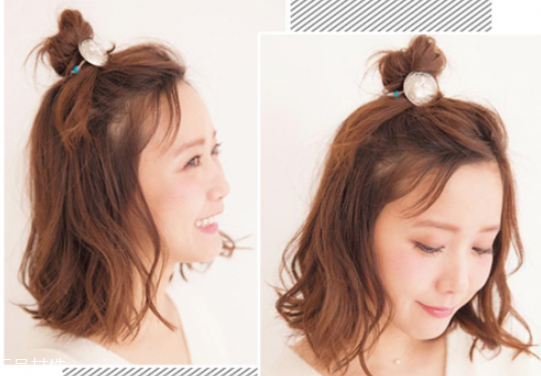 短發(fā)半丸子頭的扎法圖解 短發(fā)半丸子頭扎法教程 短發(fā)半丸子頭的扎法圖解 短發(fā)半丸子頭扎法教程