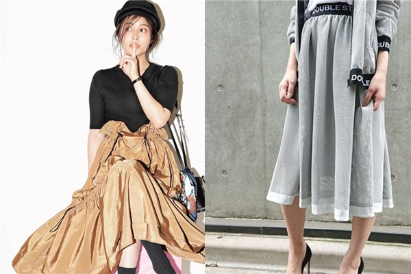 秋季半身長裙搭配圖片 享受當季時尚