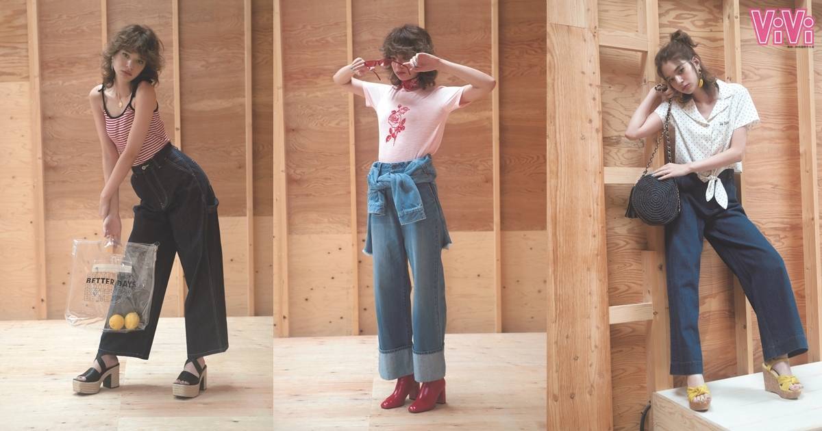 牛仔寬腿褲怎樣搭配 法式甜美女孩風(fēng) 牛仔寬腿褲怎樣搭配 法式甜美女孩風(fēng)