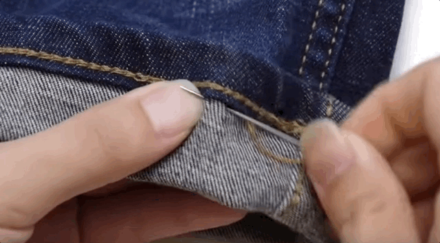 褲腳太長(zhǎng)了怎么縫短 隱形無痕縫法