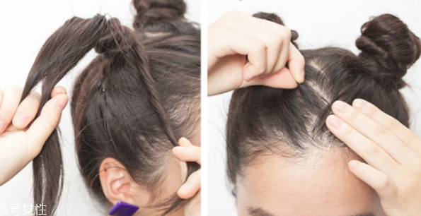 瓜子臉扎什么發(fā)型好看 韓式可愛(ài)減齡發(fā)型丸子頭扎法圖解